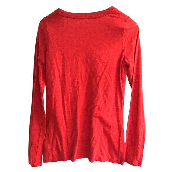 MOSSIMO- WOMENS RED BASIC LONG SLEEVE CREW NECK T-SHIRT SIZE MEDIUM - Picture 2 of 7